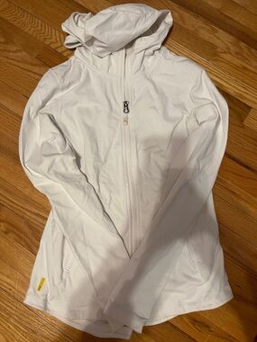 Lole White Hooded Zip Sweater